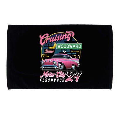 Cruising Woodward Motor City Flashback 2024 Pink Version Microfiber Hand Towel