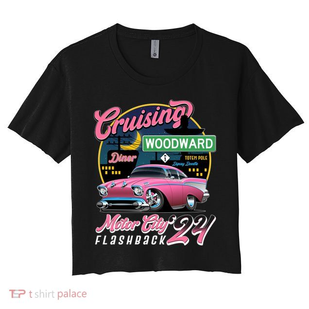 Cruising Woodward Motor City Flashback 2024 Pink Version Crop Top