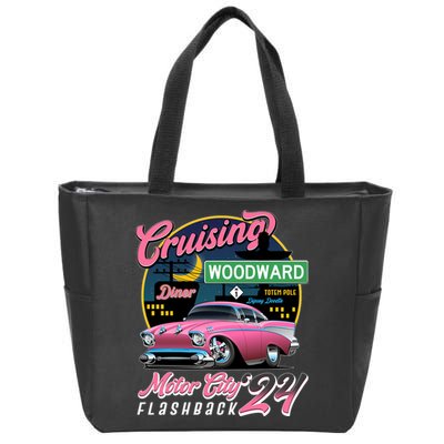 Cruising Woodward Motor City Flashback 2024 Pink Version Zip Tote Bag