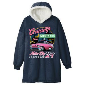 Cruising Woodward Motor City Flashback 2024 Pink Version Hooded Wearable Blanket