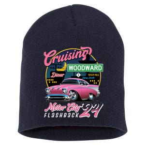 Cruising Woodward Motor City Flashback 2024 Pink Version Short Acrylic Beanie