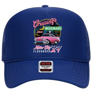 Cruising Woodward Motor City Flashback 2024 Pink Version High Crown Mesh Back Trucker Hat