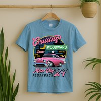 Cruising Woodward Motor City Flashback 2024 Pink Version T-Shirt