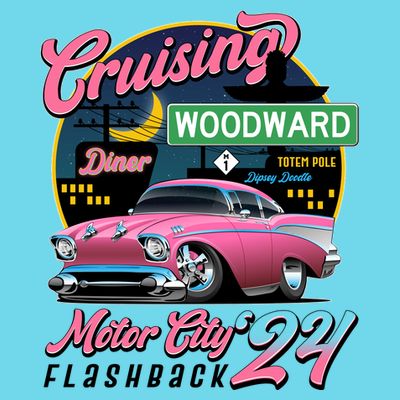 Cruising Woodward Motor City Flashback 2024 Pink Version T-Shirt