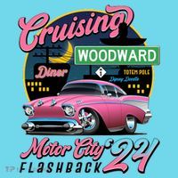 Cruising Woodward Motor City Flashback 2024 Pink Version T-Shirt