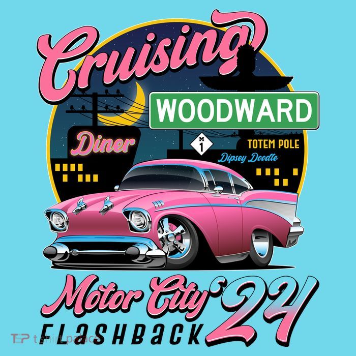 Cruising Woodward Motor City Flashback 2024 Pink Version T-Shirt
