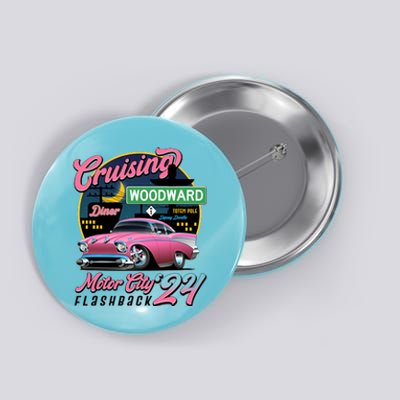 Cruising Woodward Motor City Flashback 2024 Pink Version Button