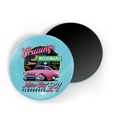 Cruising Woodward Motor City Flashback 2024 Pink Version Magnet