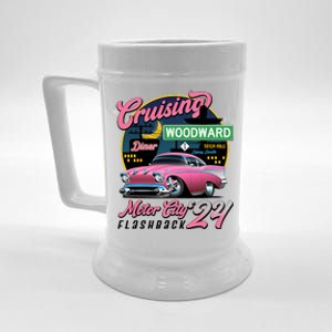 Cruising Woodward Motor City Flashback 2024 Pink Version Beer Stein