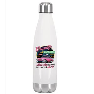 Cruising Woodward Motor City Flashback 2024 Pink Version Stainless Steel Insulated Water Bottle