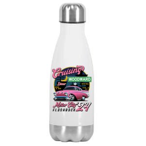 Cruising Woodward Motor City Flashback 2024 Pink Version Stainless Steel Insulated Water Bottle