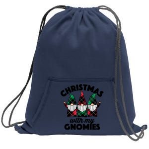 Christmas With My Gnomies Cool Gift Sweatshirt Cinch Pack Bag