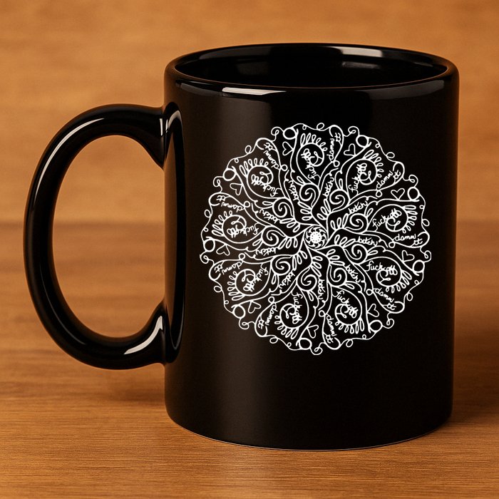 Curse Word Mandala Graphic 11oz C Handle Ceramic Mug