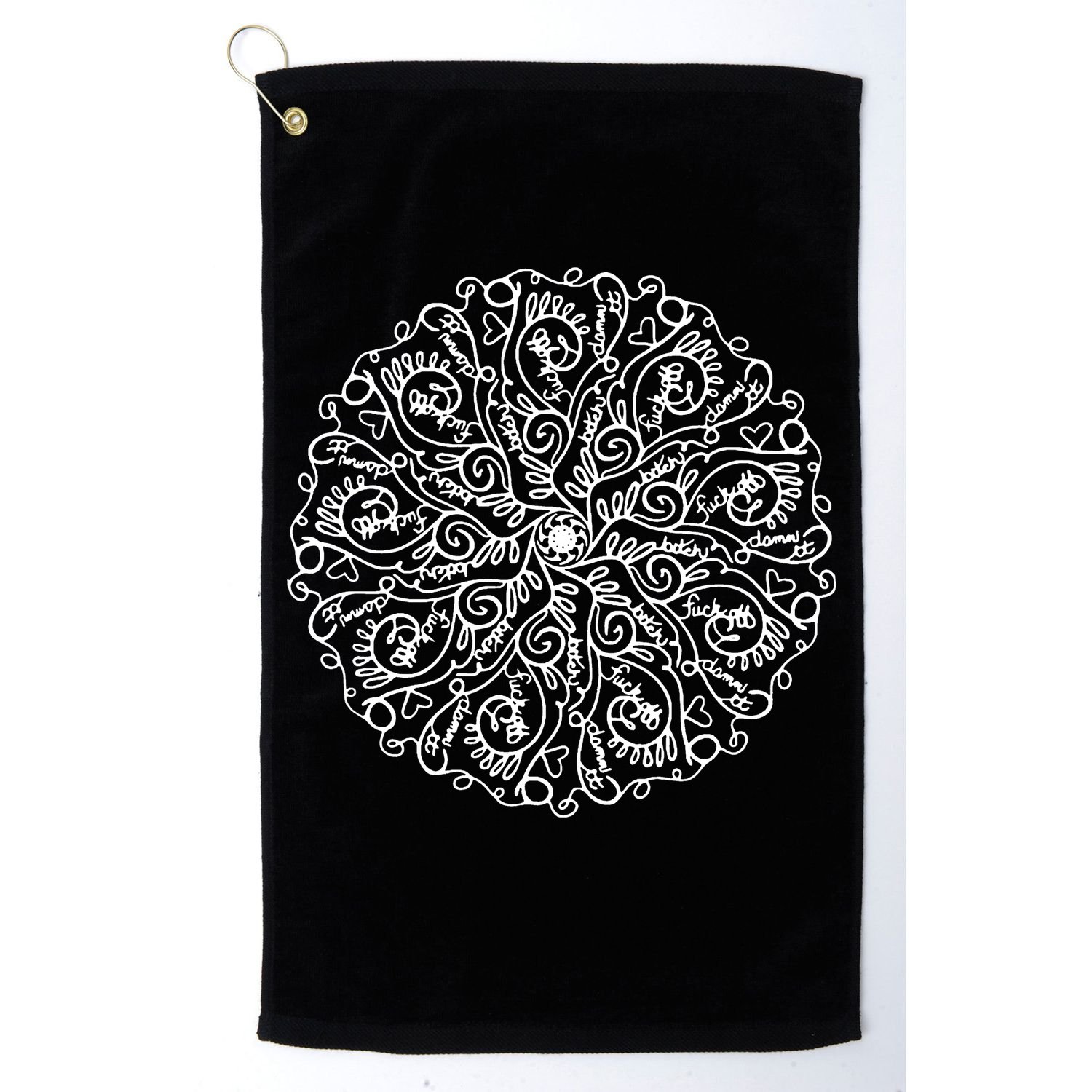 Curse Word Mandala Graphic Golf Towel