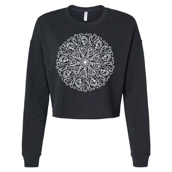 Curse Word Mandala Graphic Cropped Pullover Crew