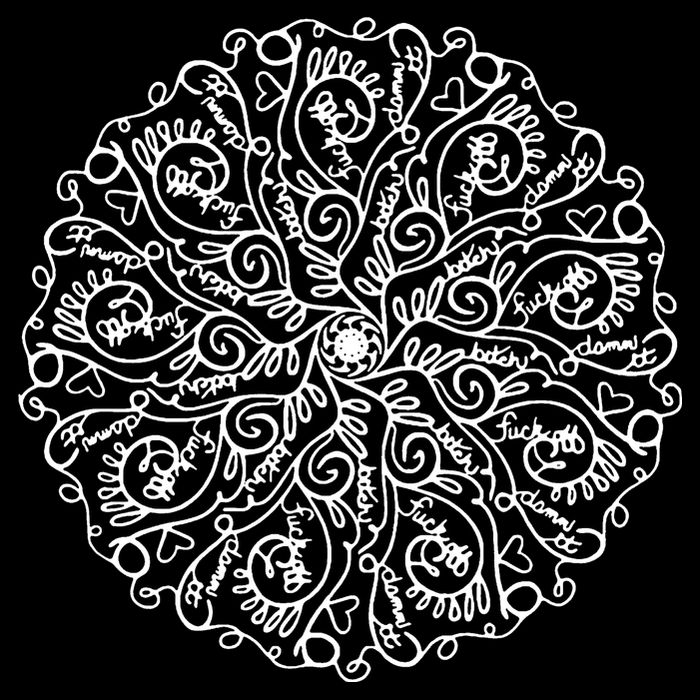 Curse Word Mandala Graphic Cropped Pullover Crew