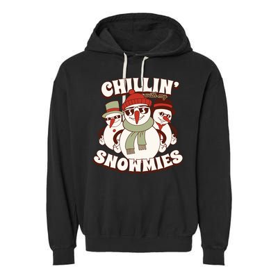 Chillin With My Snowmies Garment-Dyed Fleece Hoodie