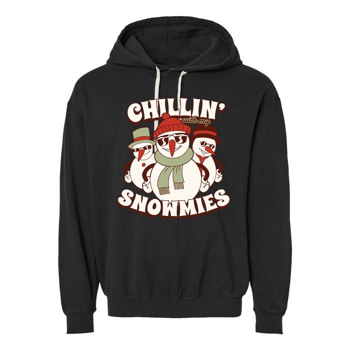 Chillin With My Snowmies Garment-Dyed Fleece Hoodie
