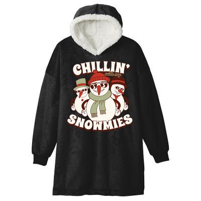 Chillin With My Snowmies Hooded Wearable Blanket