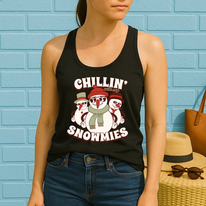 Chillin With My Snowmies Womens Tank Top
