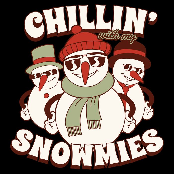 Chillin With My Snowmies Cropped Pullover Crew