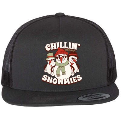 Chillin With My Snowmies Flat Bill Trucker Hat