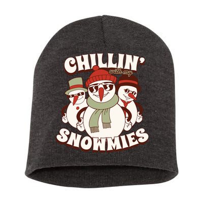 Chillin With My Snowmies Short Acrylic Beanie