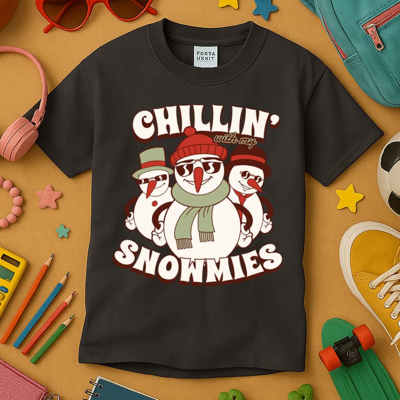 Chillin With My Snowmies Kids T-Shirt