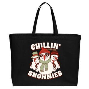 Chillin With My Snowmies Cotton Canvas Jumbo Tote