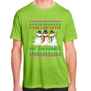 Chillin With My Snowmies Snow Ugly Christmas Sweater Gift Adult ChromaSoft Performance T-Shirt