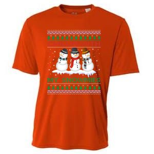 Chillin With My Snowmies Snow Ugly Christmas Sweater Gift Cooling Performance Crew T-Shirt