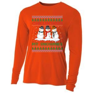 Chillin With My Snowmies Snow Ugly Christmas Sweater Gift Cooling Performance Long Sleeve Crew