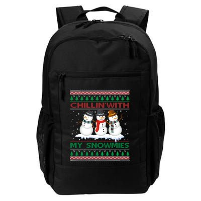Chillin With My Snowmies Snow Ugly Christmas Sweater Gift Backpack