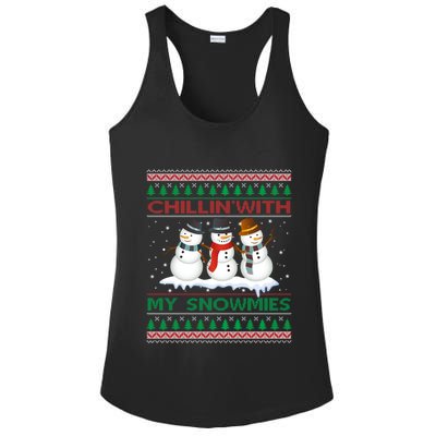 Chillin With My Snowmies Snow Ugly Christmas Sweater Gift Ladies PosiCharge Competitor Racerback Tank