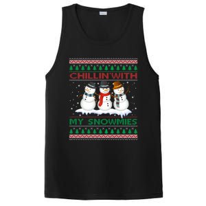 Chillin With My Snowmies Snow Ugly Christmas Sweater Gift PosiCharge Competitor Tank