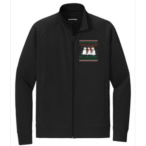 Chillin With My Snowmies Snow Ugly Christmas Sweater Gift Stretch Full-Zip Cadet Jacket