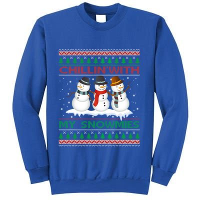 Chillin With My Snowmies Snow Ugly Christmas Sweater Gift Sweatshirt