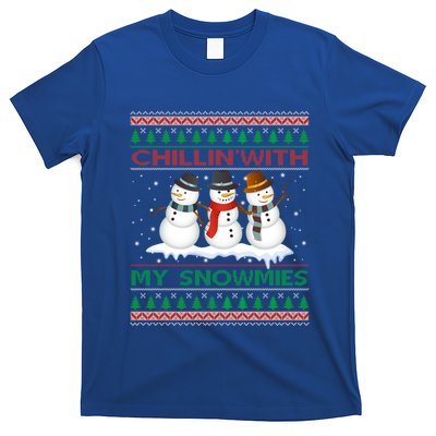 Chillin With My Snowmies Snow Ugly Christmas Sweater Gift T-Shirt