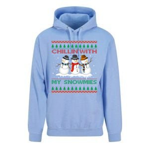 Chillin With My Snowmies Snow Ugly Christmas Sweater Gift Unisex Surf Hoodie