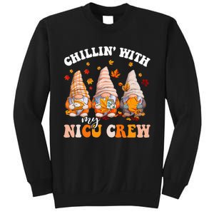 Chillin' With My Gnomies NICU Crew Fall Vibes Autumn Season  Sweatshirt