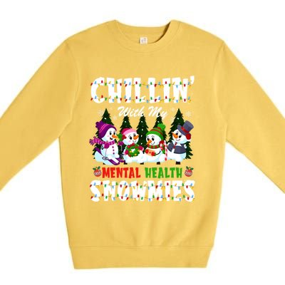 Chillin With My Tal Health Snowmies Xmas Nurse Gift Premium Crewneck Sweatshirt