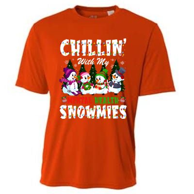 Chillin With My Tal Health Snowmies Xmas Nurse Gift Cooling Performance Crew T-Shirt