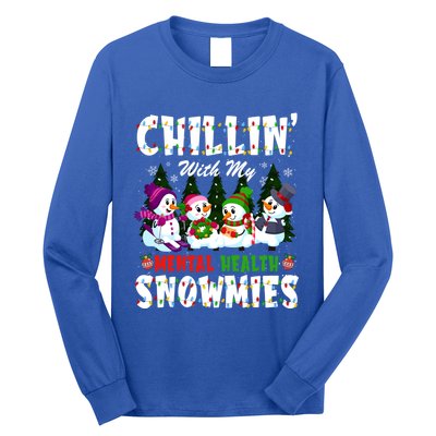 Chillin With My Tal Health Snowmies Xmas Nurse Gift Long Sleeve Shirt