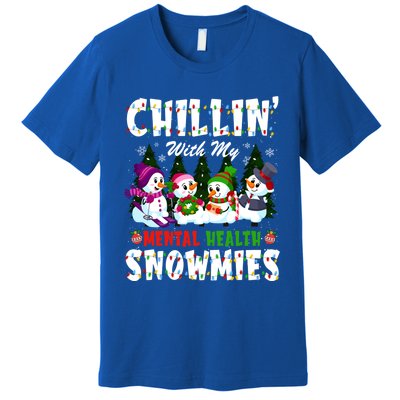 Chillin With My Tal Health Snowmies Xmas Nurse Gift Premium T-Shirt