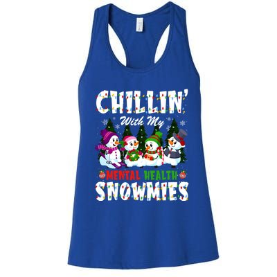 Chillin With My Tal Health Snowmies Xmas Nurse Gift Women's Racerback Tank