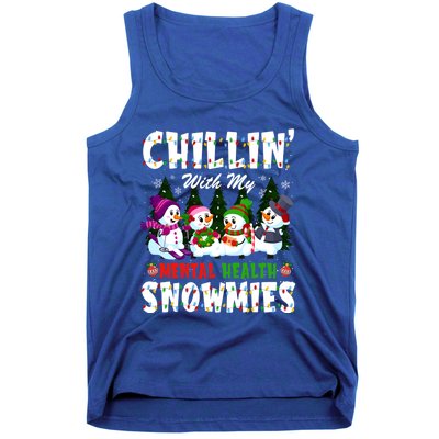 Chillin With My Tal Health Snowmies Xmas Nurse Gift Tank Top