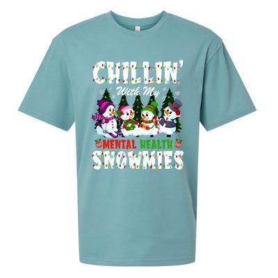 Chillin With My Tal Health Snowmies Xmas Nurse Gift Sueded Cloud Jersey T-Shirt