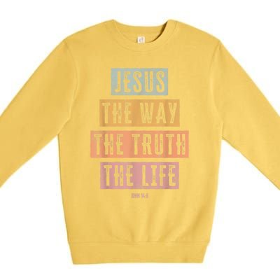 Christian Women Men Jesus The Way Truth Life Premium Crewneck Sweatshirt