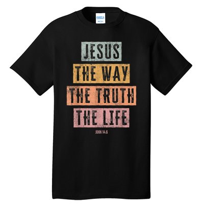 Christian Women Men Jesus The Way Truth Life Tall T-Shirt