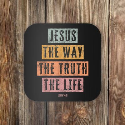 Christian Women Men Jesus The Way Truth Life Coaster